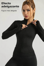 Chamarra Deportiva con Cierre y Cuello Alto